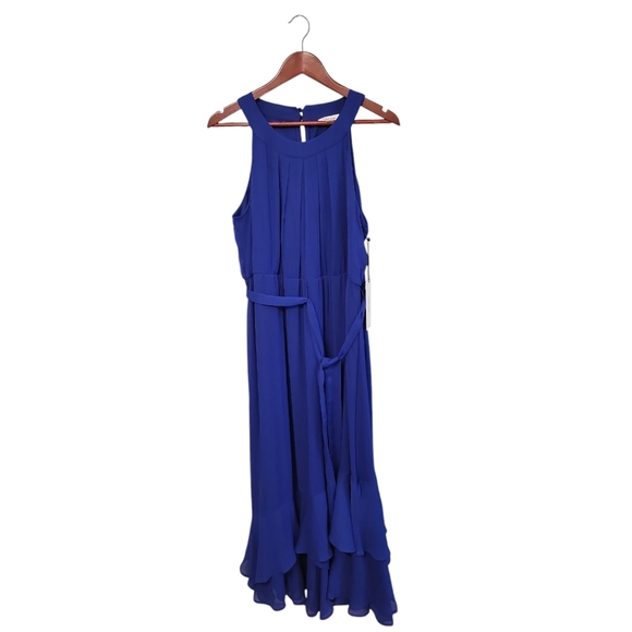 Calvin‎ Klein Nwt Royal Blue Bridesmaid Wedding Office Siren Maxi Dress Size 14 - Picture 1 of 12